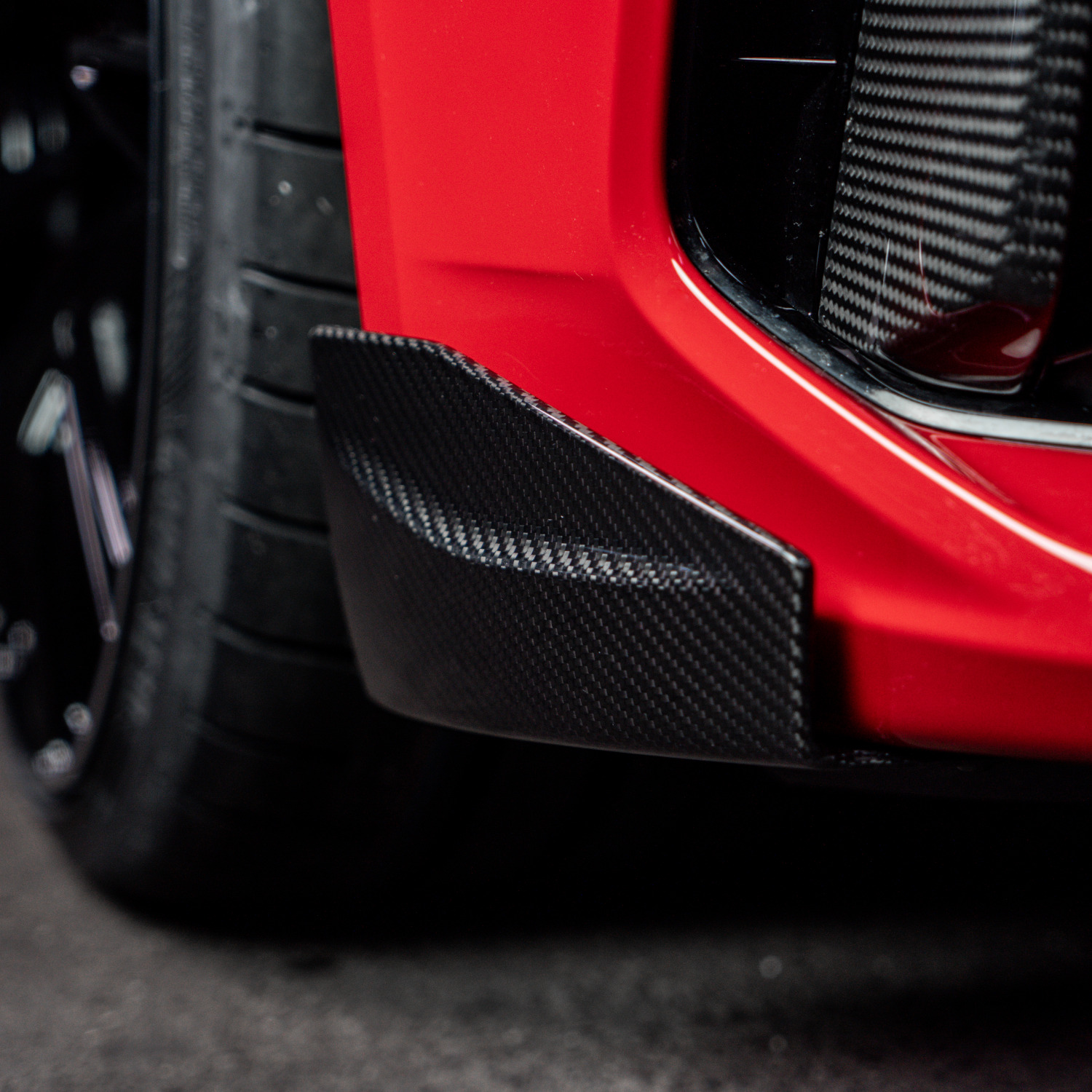 Close-up of front blades
